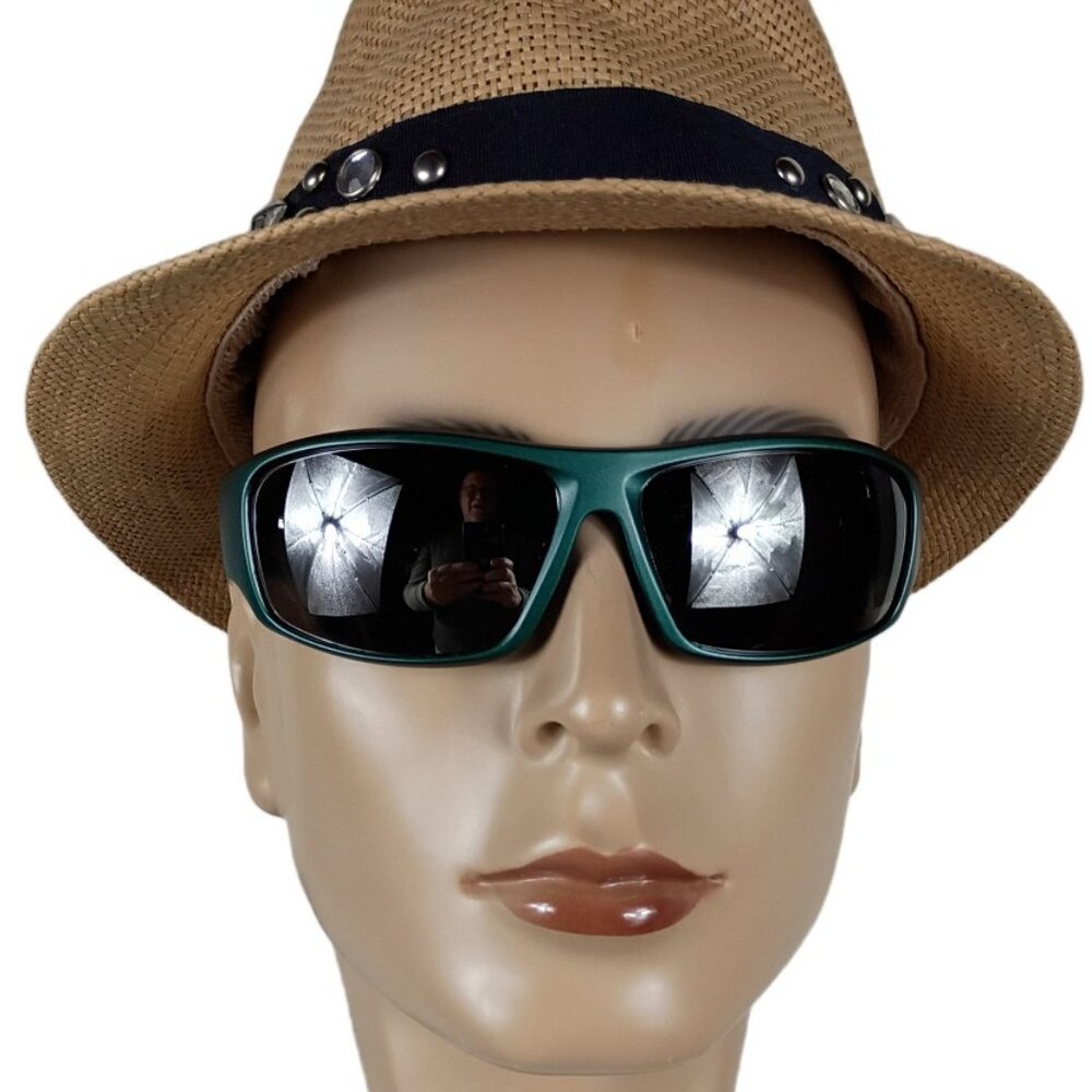 SHARKEYES GREEN   RECTANULAR WRAP  SUNGLASSES NSPORT2